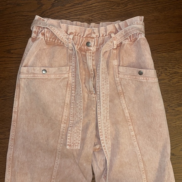 Sea NY pink wide leg jeans with belt - Picture 2 of 2